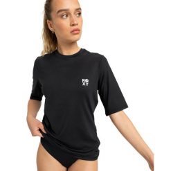 Koszulka rash vest z krótkim rękawem dla Kobiety HAPPY WAVES Czarny. Czarne stroje kąpielowe damskie Roxy, l, bez wzorów, z elastanu. Za 149.99 zł.