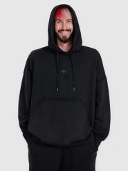 4F Bluza dresowa oversize nierozpinana z kapturem męska 4F x Tomasz Fornal - szara S. Szare bluzy sportowe męskie 4F, m, z aplikacjami, z dresówki, z kapturem, do siatkówki. Za 249.99 zł.