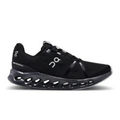 Buty do biegania damskie On Cloudsurfer 7. Czarne obuwie sportowe damskie On, bez wzorów, z materiału, bez zapięcia, do biegania. Za 881.00 zł.
