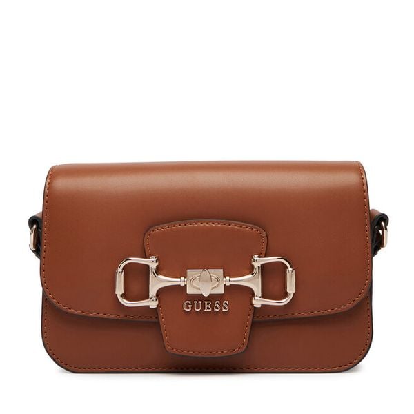 Torebka Guess. Brązowe listonoszki damskie Guess, z aplikacjami, bez dodatków. Za 350.99 zł.