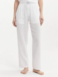 Calvin Klein Underwear Spodnie materiałowe 000QS7140E Biały Relaxed Fit. Białe spodnie materiałowe damskie Calvin Klein Underwear, bez wzorów, z bawełny. Za 179.99 zł.