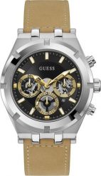 Zegarek Guess Zegarek męski Guess GW0262G1 beżowy. Brązowe zegarki męskie Guess, z aplikacjami. Za 687.00 zł.