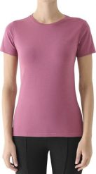 Koszulka damska 4F F2439 burgund 4FWAW25TTSHF2439 60S XL. Czerwone bluzki damskie 4F, s, bez wzorów, bez kołnierzyka, bez ramiączek. Za 39.98 zł.