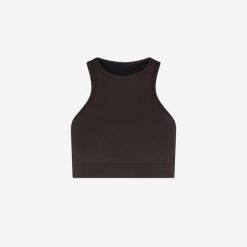 Damski bikini top racerfront wiązany do pływania & surfingu - Brązowy. Brązowe bikini WALLIEN, bez wzorów. Za 259.00 zł.
