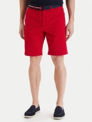 Tommy Hilfiger Szorty materiałowe Denton MW0MW42349 Czerwony Slim Fit. Czerwone szorty męskie Tommy Hilfiger, bez wzorów, z bawełny. Za 369.99 zł.