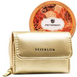 Portfel damski Peterson PTN 011-WEI-PUS złoty. Żółte portfele damskie Peterson, ze skóry ekologicznej. Za 74.00 zł.