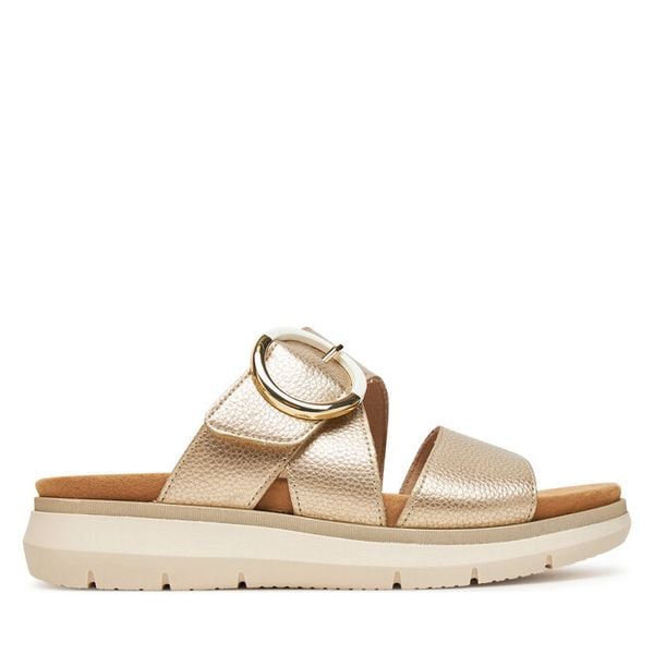 Klapki Remonte. Żółte klapki damskie Remonte, bez wzorów, bez obcasa, bez zapięcia. Za 359.99 zł.