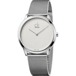 Calvin Klein Minimal Zegarek Srebrny. Szare zegarki męskie Calvin Klein, bez wzorów, z materiału, srebrne. Za 917.95 zł.