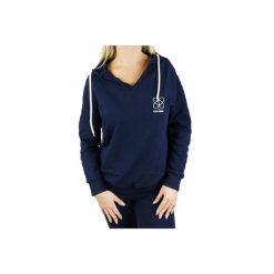 Bluza dresowa sportowa damska GymHero Hoodie NAVY-RACE. Niebieskie bluzy damskie Gym Hero, xs, bez wzorów, z bawełny, sportowe, bez ramiączek, bez kaptura. Za 109.99 zł.