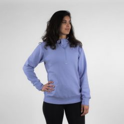 Bluza do biegania damska Kiprun Run 500 Warm ocieplana. Fioletowe bluzy damskie KIPRUN, l, bez wzorów, z bawełny, sportowe, bez ramiączek, bez kaptura. W wyprzedaży za 119.99 zł.