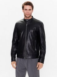 Sisley Kurtka z imitacji skóry 21DYSN01L Czarny Regular Fit. Czarne kurtki męskie Sisley, l, bez wzorów, ze skóry, bez kaptura. Za 429.99 zł.