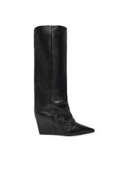 Vic Matié Kozaki 1F2554D_16F010101 Czarny. Czarne kozaki damskie Vic Matié, bez wzorów, ze skóry, bez obcasa, na koturnie, bez zapięcia. Za 2,399.00 zł.