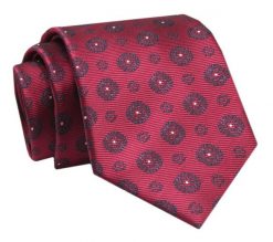 Krawat - ALTIES - Czerwony w Oryginalne Grochy. Czerwone krawaty i muchy Alties, bez wzorów, z tkaniny, eleganckie. Za 49.00 zł.