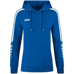 Bluza z kapturem dla kobiet Jako Power. Niebieskie bluzy damskie Jako, na zimę, bez wzorów, z bawełny, bez ramiączek, z kapturem. Za 386.00 zł.