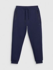 4F Spodnie dresowe joggery męskie - granatowe S. Niebieskie spodnie materiałowe męskie 4F, m, bez wzorów, z dresówki, trekkingowe. Za 189.99 zł.