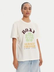 Roxy T-Shirt Hangloose Poster ERJZT06018 Écru Regular Fit. T-shirty damskie Roxy, xs, bez wzorów, z bawełny, bez kołnierzyka, bez ramiączek. Za 99.99 zł.