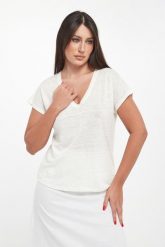 T-shirt damski lniany Arendal ECOALF. T-shirty damskie Ecoalf, s, bez wzorów, ze lnu, bez kołnierzyka, bez ramiączek. Za 259.00 zł.