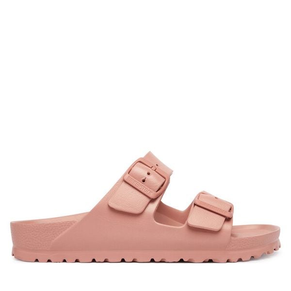Klapki Birkenstock. Czerwone klapki damskie Birkenstock, bez wzorów, bez obcasa, bez zapięcia. Za 219.99 zł.
