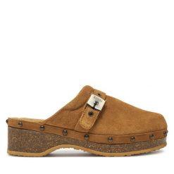 Klapki Scholl. Brązowe klapki damskie Scholl, bez wzorów, bez obcasa, bez zapięcia. Za 499.99 zł.