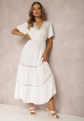 Biała Sukienka Ilythyrra. Białe sukienki damskie Renee, na co dzień, m, bez wzorów, z koronki, boho, bez kołnierzyka, bez ramiączek, maxi. Za 74.99 zł.
