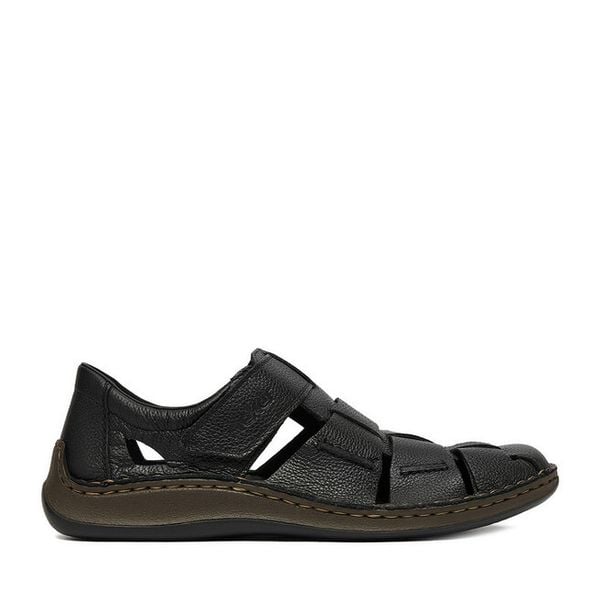 Sandały Rieker. Czarne sandały męskie Rieker, bez wzorów, bez zapięcia. Za 369.99 zł.