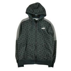 Second life - Męska bluza z kapturem na zamek - Jak nowy. Czarne bluzy męskie Puma, m, bez wzorów, sportowe, bez ramiączek, z kapturem. Za 105.71 zł.