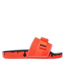 Klapki adidas. Brązowe klapki damskie Adidas, bez wzorów, sportowe, bez obcasa, bez zapięcia. Za 259.99 zł.