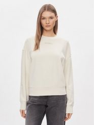 Calvin Klein Bluza Micro Logo K20K206630 Écru Regular Fit. Bluzy damskie Calvin Klein, l, bez wzorów, z bawełny, bez ramiączek, bez kaptura. Za 359.99 zł.
