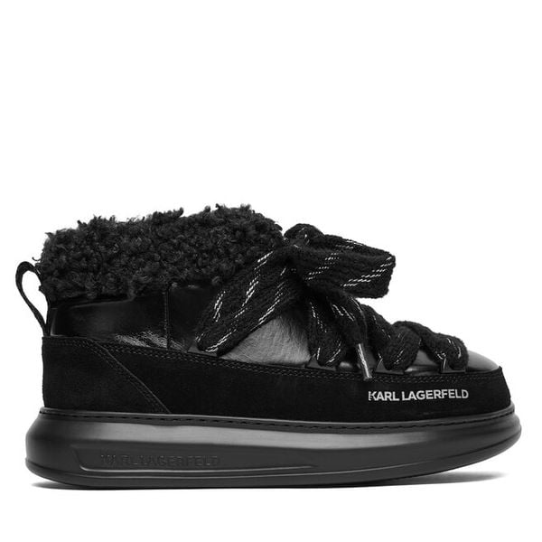 Śniegowce KARL LAGERFELD. Czarne śniegowce damskie KARL LAGERFELD, bez zapięcia. Za 699.99 zł.