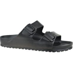 Klapki Birkenstock Arizona Eva 129421 czarne. Czarne klapki męskie bez wzorów, z materiału, bez zapięcia. Za 361.35 zł.