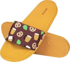 Soxo Klapki Plażowe Premium Unisex SOXO w Piwo | Idealne na Lato Wakacje i na Basen | Gumowe 4445. Klapki damskie Soxo, na lato, bez wzorów, z gumy, wakacyjne, bez obcasa, bez zapięcia. Za 79.99 zł.
