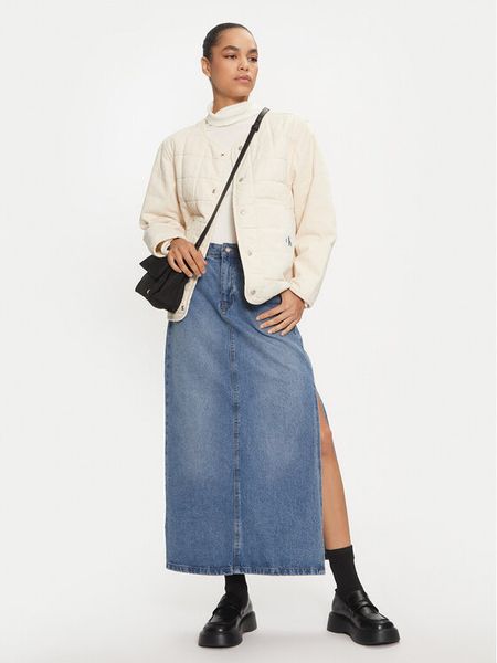 Calvin Klein Jeans Kurtka przejściowa J20J223883 Beżowy Regular Fit. Brązowe kurtki damskie Calvin Klein Jeans, l, bez wzorów, z bawełny, bez kaptura. Za 699.99 zł.