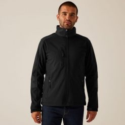 Kurtka softshell Regatta. Czarne kurtki męskie Regatta, na lato, xl, bez wzorów, z gumy, bez kaptura, trekkingowe. Za 296.15 zł.
