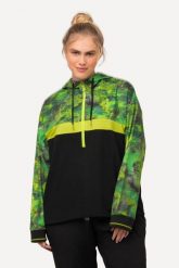 Damskie Bluza z kapturem szybkoschnąca kaptur obszycie z tunelem długi rękaw. Czarne bluzy damskie Ulla Popken, plus size, bez wzorów, z elastanu, bez ramiączek, z kapturem. Za 279.99 zł.