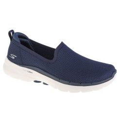 Buty sportowe Sneakersy damskie, Skechers Go Walk 6 - Clear Virtue. Niebieskie obuwie sportowe damskie Skechers, bez wzorów, bez zapięcia, trekkingowe, Skechers Sport. Za 189.99 zł.