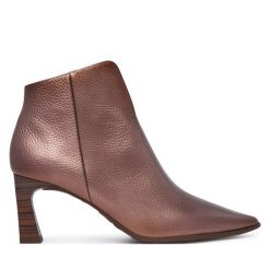 Botki Hispanitas. Brązowe botki damskie Hispanitas, bez wzorów, bez obcasa, na słupku, bez zapięcia. Za 739.99 zł.