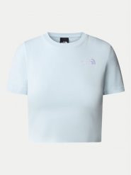 The North Face T-Shirt NF0A55AO Błękitny Cropped Fit. Niebieskie t-shirty damskie The North Face, l, bez wzorów, z bawełny, bez kołnierzyka, bez ramiączek. Za 149.99 zł.