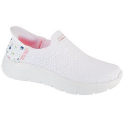 Buty sportowe Sneakersy damskie, Slip-Ins: GO WALK Flex - Sunset Rose. Białe obuwie sportowe damskie Skechers, bez wzorów, bez zapięcia, trekkingowe, Skechers Sport. Za 399.99 zł.
