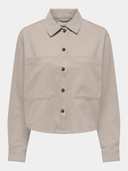 ONLY Koszula Drew 15308207 Beżowy Regular Fit. Brązowe koszule damskie ONLY, xl, bez wzorów, z bawełny, bez kołnierzyka, bez ramiączek. Za 159.99 zł.