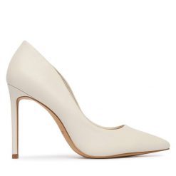 Szpilki Aldo. Białe szpilki damskie Aldo, bez wzorów, bez obcasa, na szpilce, bez zapięcia. Za 379.99 zł.