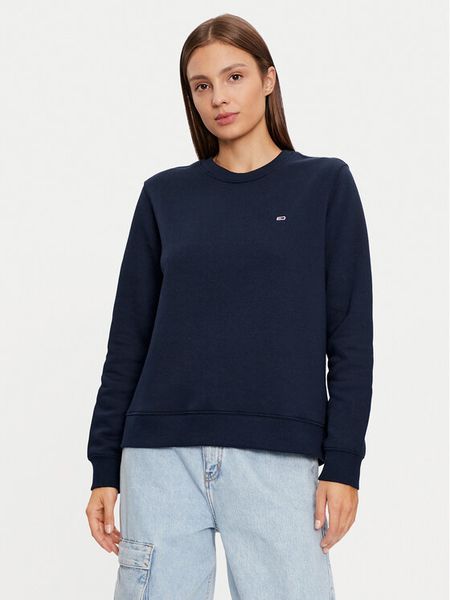 Tommy Jeans Bluza DW0DW19959 Granatowy Regular Fit. Niebieskie bluzy damskie Tommy Jeans, xs, bez wzorów, z bawełny, bez ramiączek, bez kaptura. Za 254.99 zł.