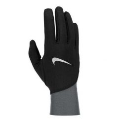 Męskie Rękawiczki Do Biegania Pacer Midweight. Czarne rękawiczki męskie Nike, bez wzorów. Za 245.99 zł.