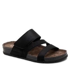 Klapki Go Soft. Czarne klapki damskie GO SOFT, bez wzorów, bez obcasa, bez zapięcia. Za 63.99 zł.