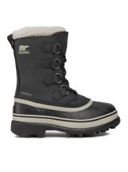 Sorel Śniegowce Caribou NL1005 Czarny. Czarne śniegowce damskie Sorel, z nubiku, bez zapięcia. Za 439.99 zł.