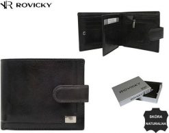 Rovicky Skórzany Portfel Męski Z Systemem Rfid Zamykany Na Zatrzask. Portfele męskie ROVICKY, bez wzorów. Za 140.63 zł.