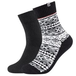 Skarpetki sportowe dla dorosłych 2PPK Men Casual Fashion Jacquard Socks. Czarne skarpety męskie Skechers, bez wzorów, z elastanu. Za 34.99 zł.