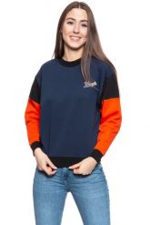 BLUZA WRANGLER HIGH RIB RETRO SWEAT NAVY W6N0HY114 112130780. Niebieskie bluzy damskie Wrangler, xs, bez wzorów, retro, bez ramiączek, bez kaptura. W wyprzedaży za 79.99 zł.