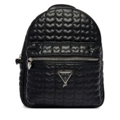 Plecak Guess. Czarne plecaki damskie Guess, z aplikacjami. Za 339.99 zł.