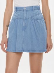 Tommy Jeans Spódnica jeansowa Chambray DW0DW17440 Niebieski Regular Fit. Niebieskie spódnice damskie Tommy Jeans, s, bez wzorów, z bawełny. Za 219.99 zł.