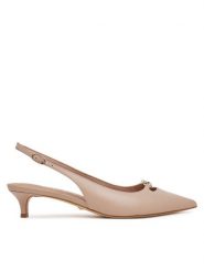 Guess Czółenka FLTJES LEA05 Beżowy. Brązowe czółenka damskie Guess, z aplikacjami, ze skóry, bez obcasa, bez zapięcia. Za 399.99 zł.